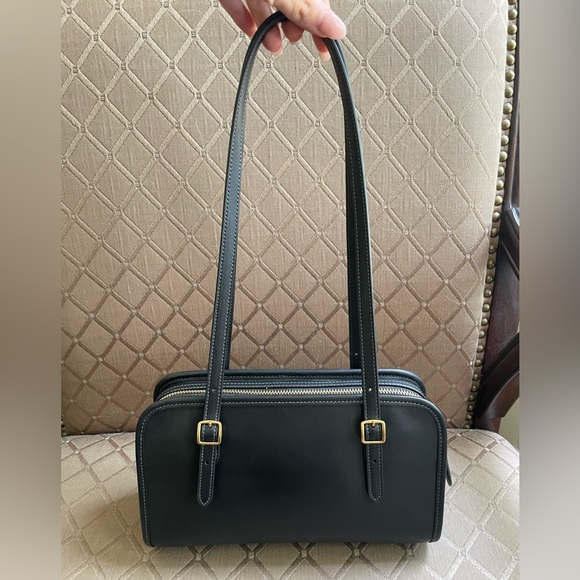 Coach Black Leather Swing Zip Shoulder Bag (Cherry Charm Included) - Picture 5 of 10